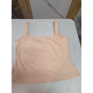 ECHT Womens XL Tank Top Nude Peach Nylon Spandex Stretch Activewear Cami‎